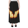 Flame Wings Print Chiffon Maxi Skirt