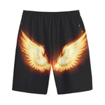 Flame Wings Print Cotton Shorts