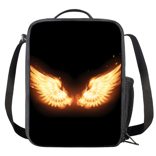 Flame Wings Print Crossbody Lunch Bag