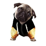 Flame Wings Print Dog Zip Up Hoodie