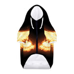 Flame Wings Print Dog Zip Up Hoodie