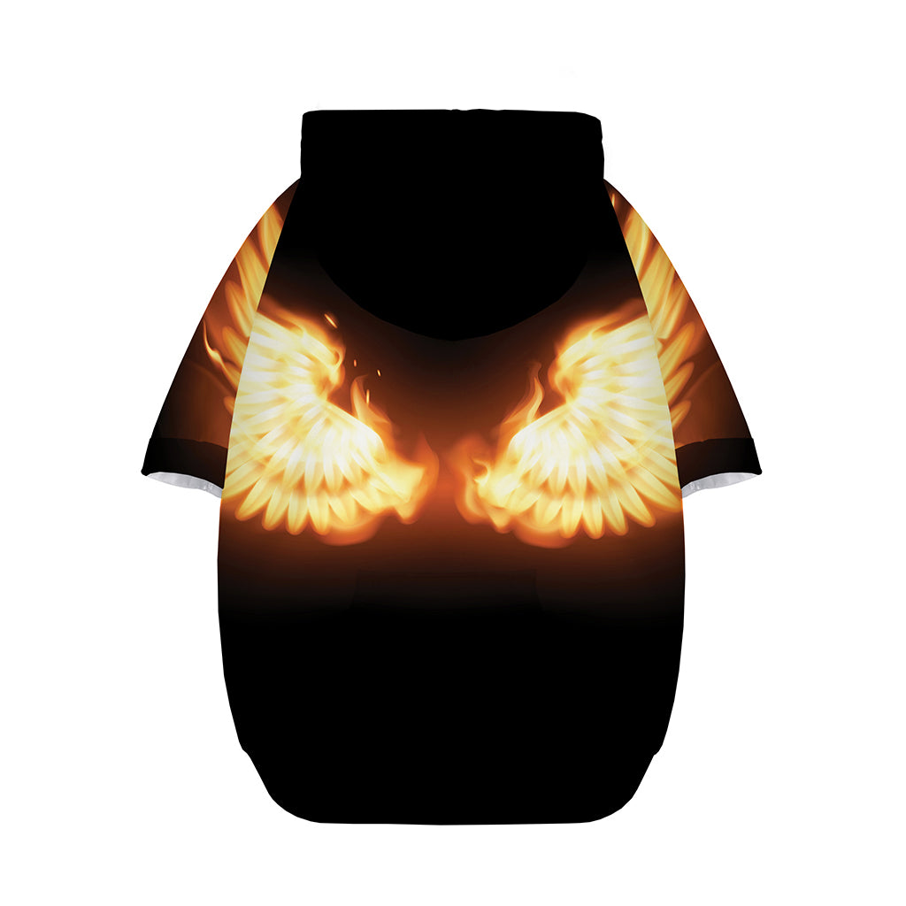 Flame Wings Print Dog Zip Up Hoodie
