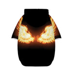 Flame Wings Print Dog Zip Up Hoodie