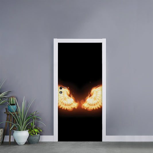 Flame Wings Print Door Sticker