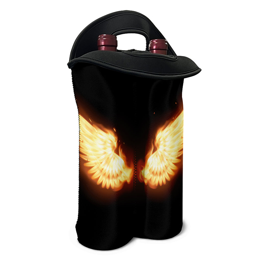 Flame Wings Print Double Neoprene Wine Tote