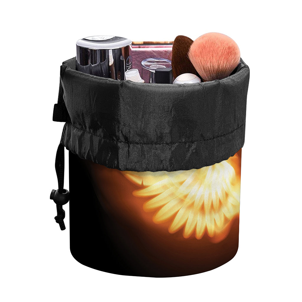 Flame Wings Print Drawstring Makeup Bag