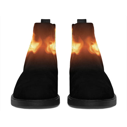 Flame Wings Print Flat Ankle Boots