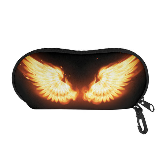 Flame Wings Print Glasses Case