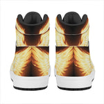 Flame Wings Print High Top Leather Sneakers