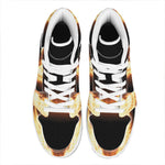 Flame Wings Print High Top Leather Sneakers