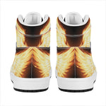 Flame Wings Print High Top Leather Sneakers