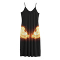 Flame Wings Print Jersey Midi Cami Dress
