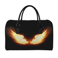 Flame Wings Print Leather Duffel Bag