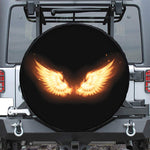 Flame Wings Print Leather Spare Tire Cover