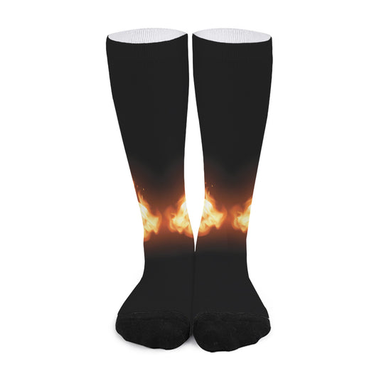 Flame Wings Print Long Socks