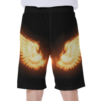 Flame Wings Print Men's Beach Shorts