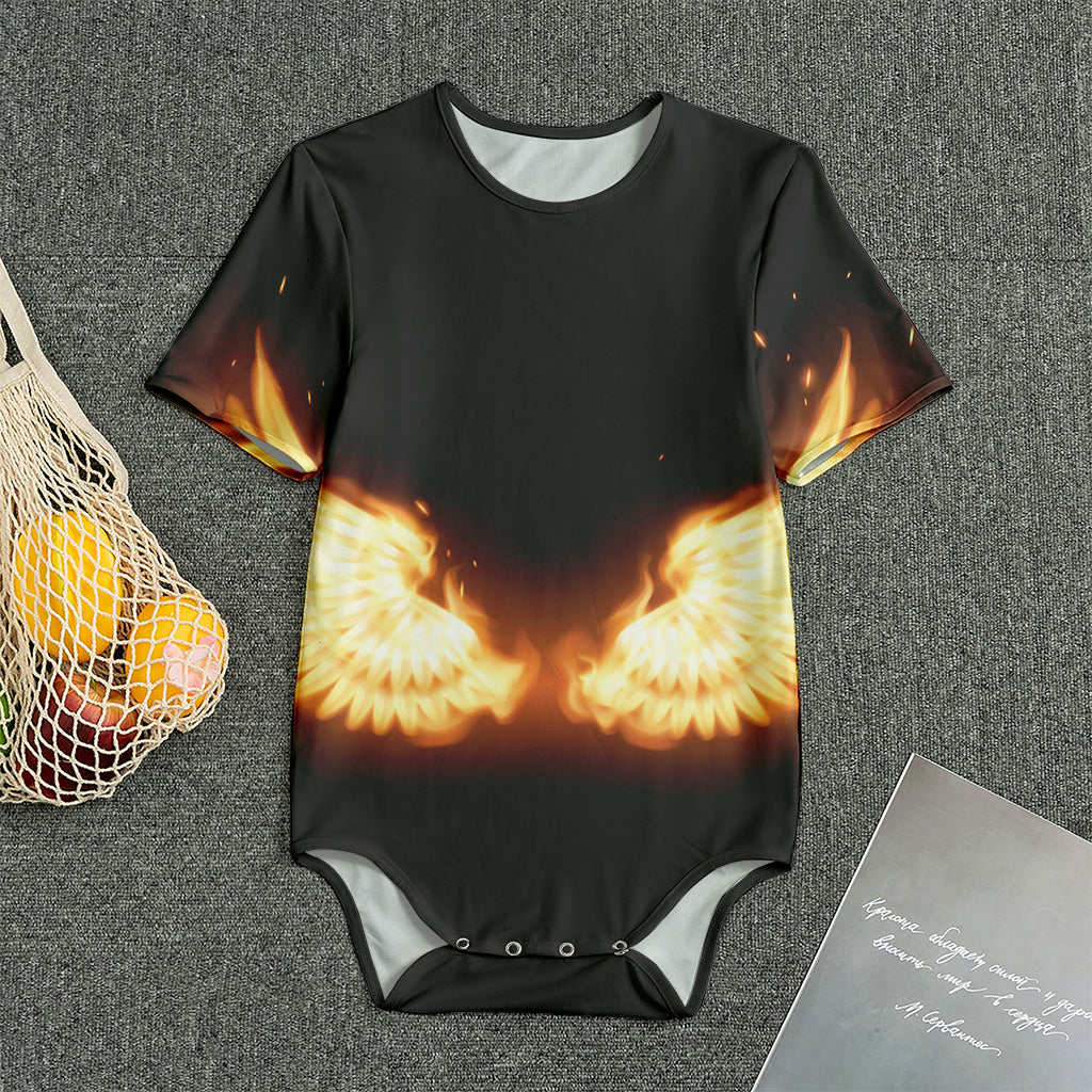 Flame Wings Print Men's Bodysuit