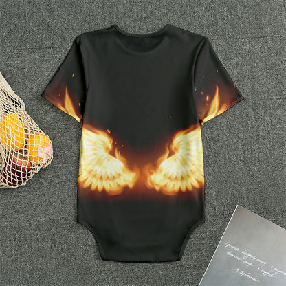 Flame Wings Print Men's Bodysuit