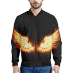 Flame Wings Print Men's Bomber Jacket