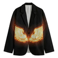 Flame Wings Print Men's Cotton Blazer