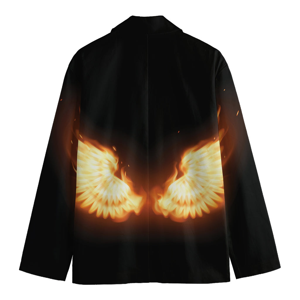 Flame Wings Print Men's Cotton Blazer