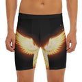 Flame Wings Print Men's Long Boxer Briefs