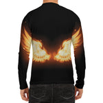 Flame Wings Print Men's Long Sleeve Rash Guard