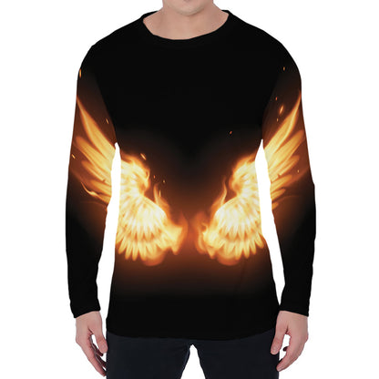 Flame Wings Print Men's Long Sleeve T-Shirt