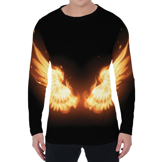 Flame Wings Print Men's Long Sleeve T-Shirt