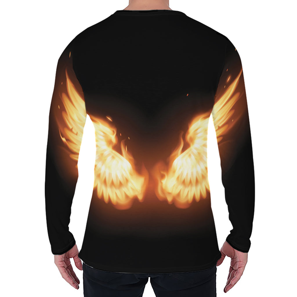 Flame Wings Print Men's Long Sleeve T-Shirt