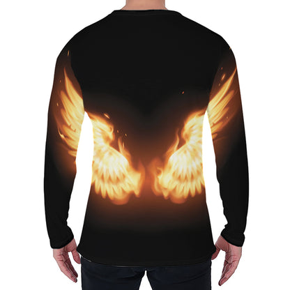 Flame Wings Print Men's Long Sleeve T-Shirt