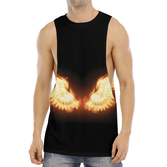 Flame Wings Print Men's Muscle Tank Top