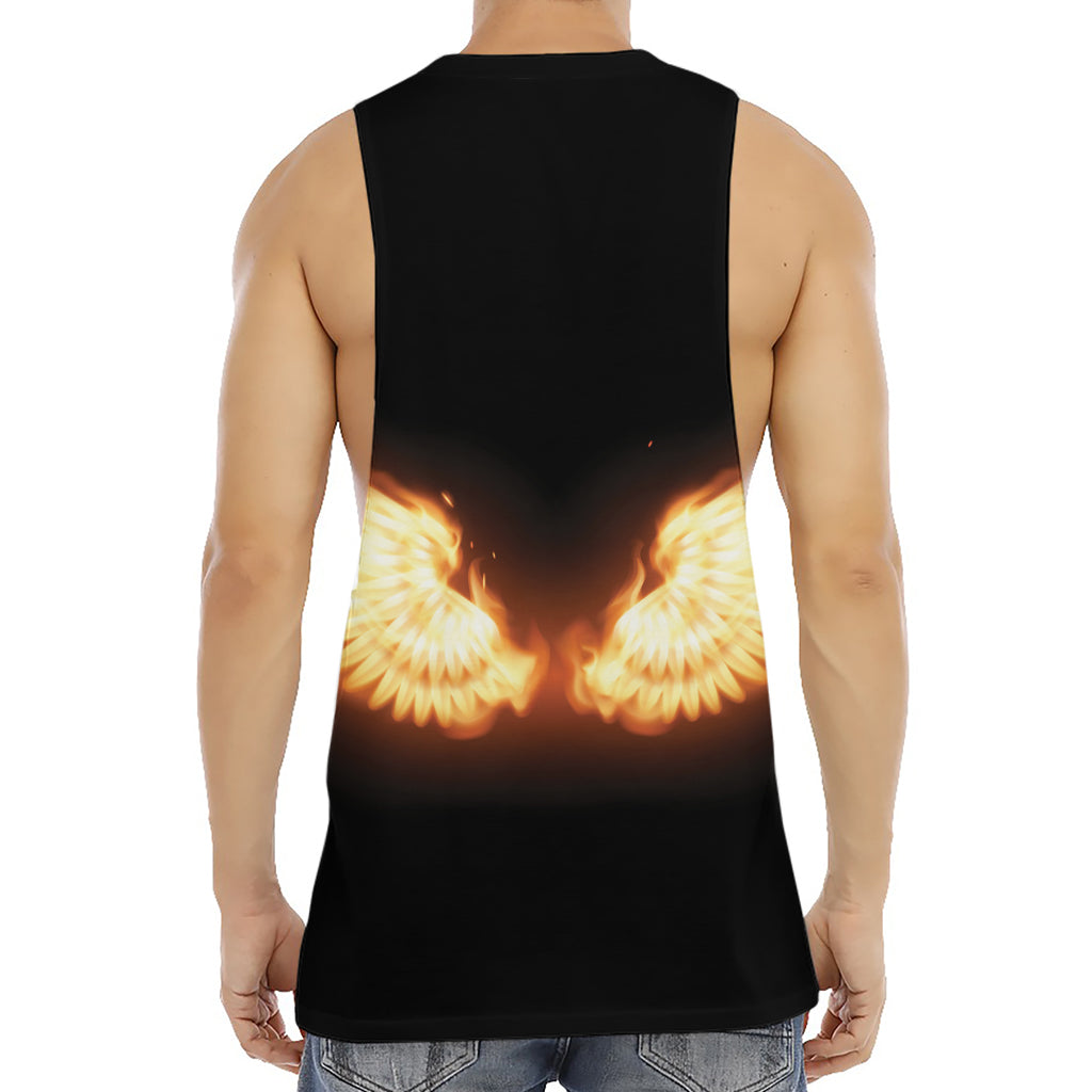 Flame Wings Print Men's Muscle Tank Top