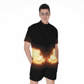 Flame Wings Print Men's Romper