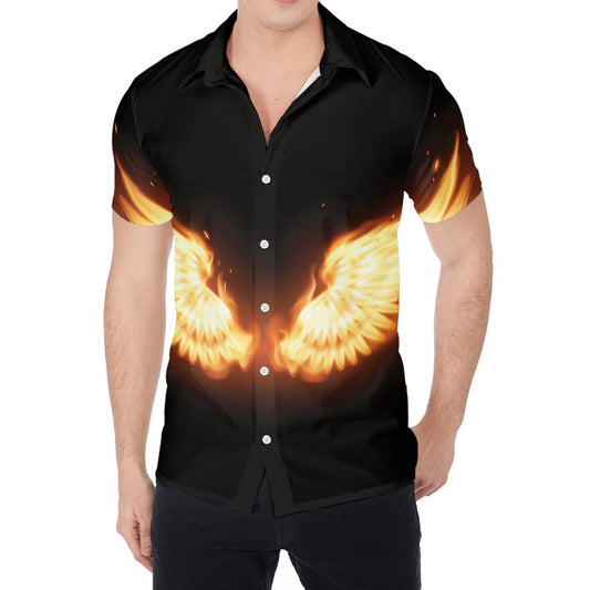 Flame Wings Print Men's Shirt