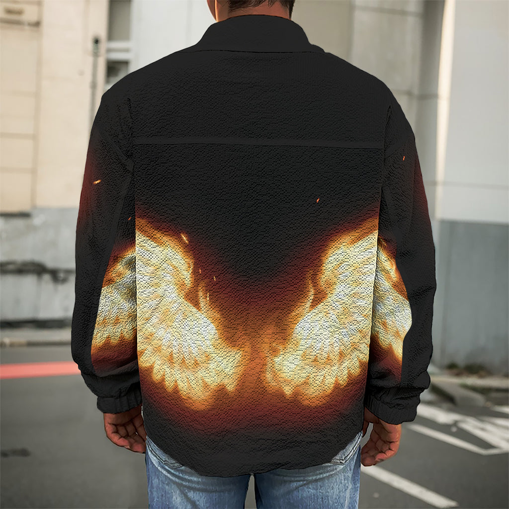 Flame Wings Print Men's Shirt Jacket