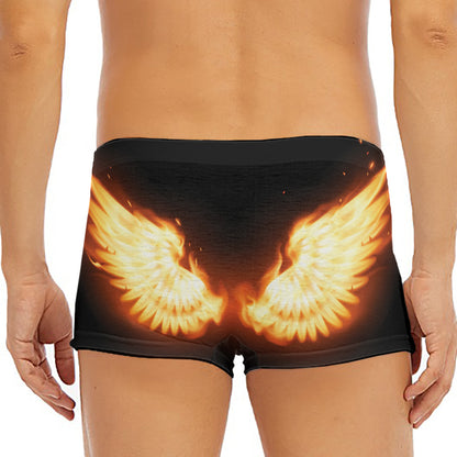 Flame Wings Print Men's Short Boxer Briefs