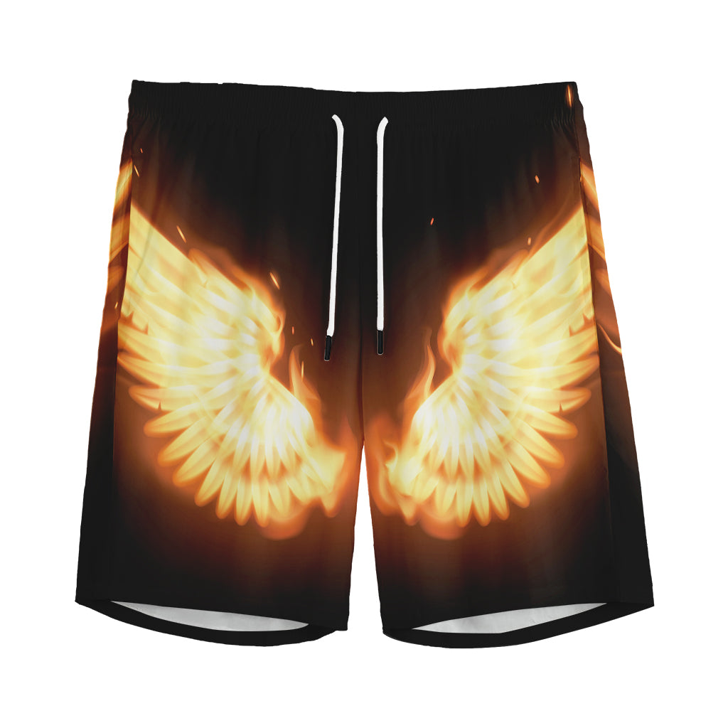 Flame Wings Print Men's Sports Shorts