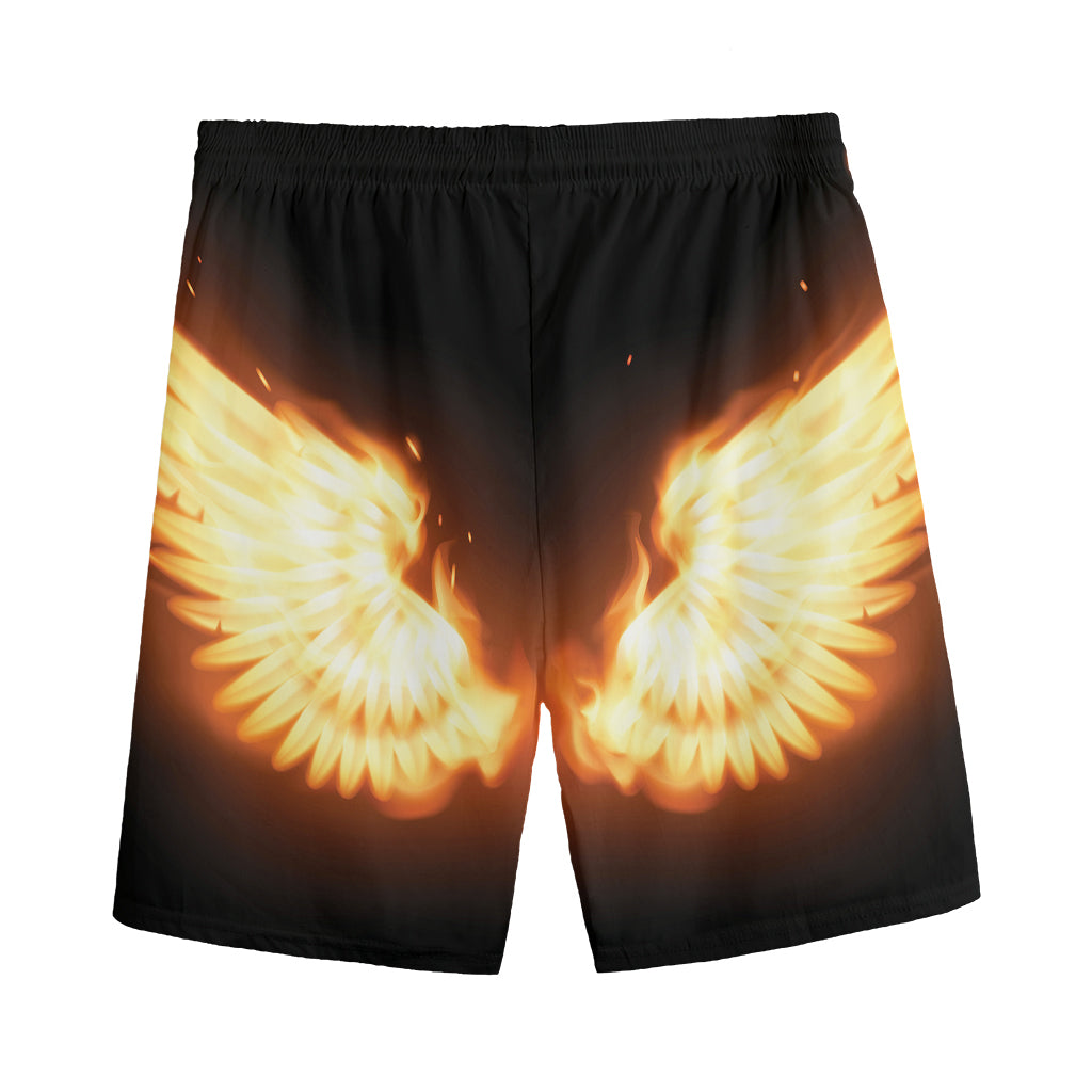 Flame Wings Print Men's Sports Shorts