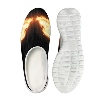 Flame Wings Print Mesh Casual Shoes