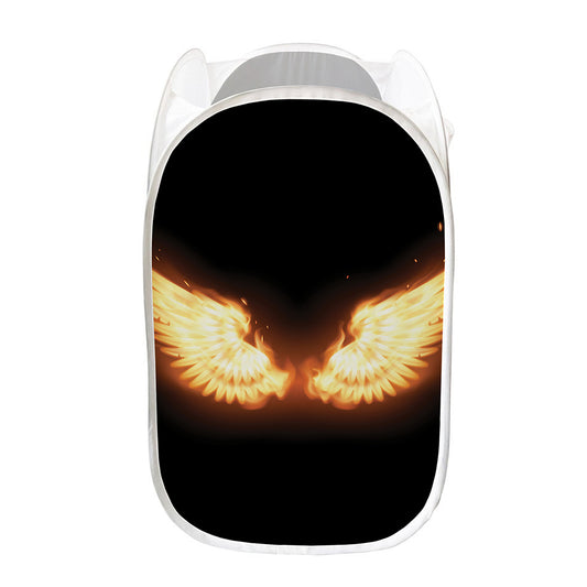 Flame Wings Print Mesh Laundry Hamper