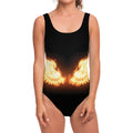 Flame Wings Print One Piece Swimsuit