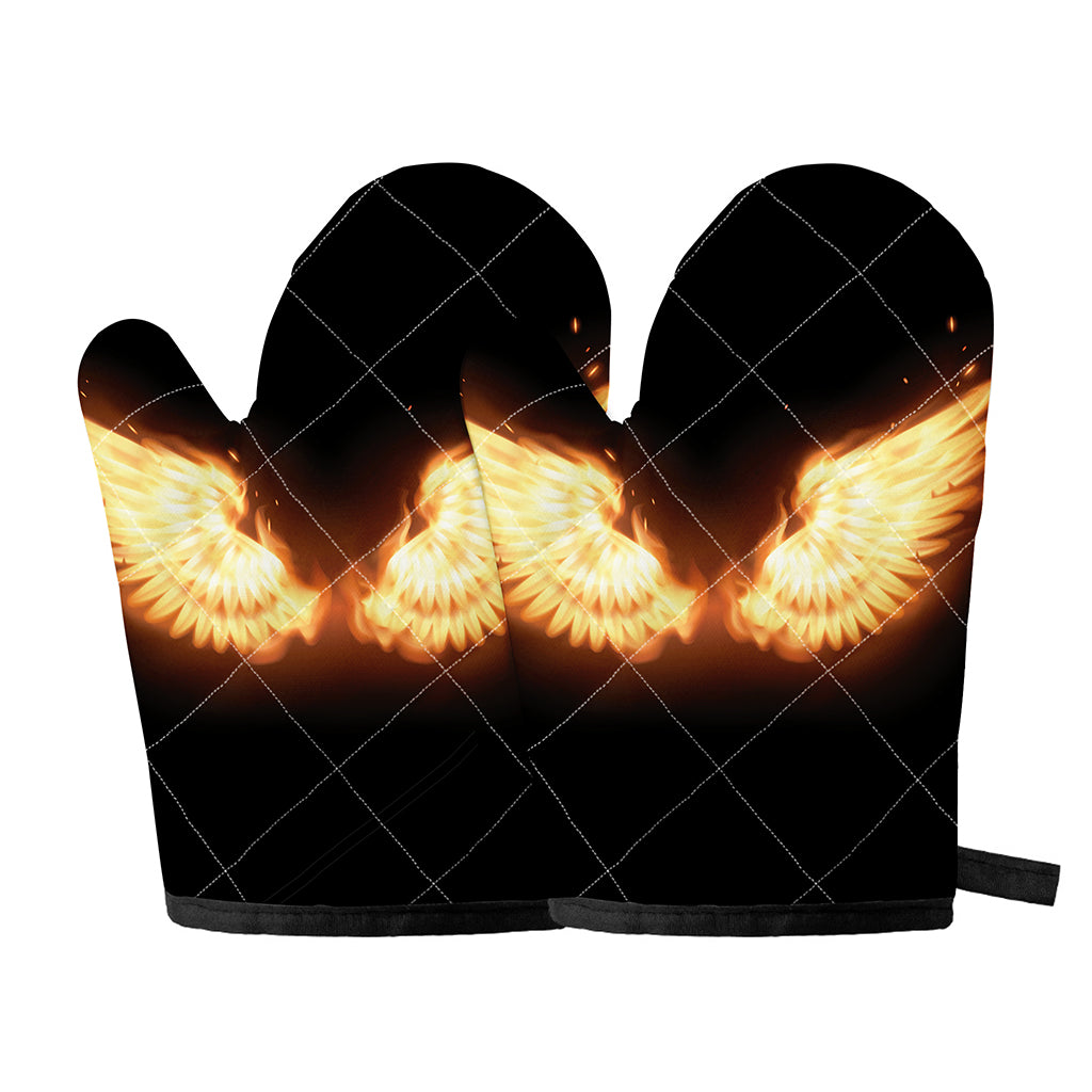 Flame Wings Print Oven Mitts