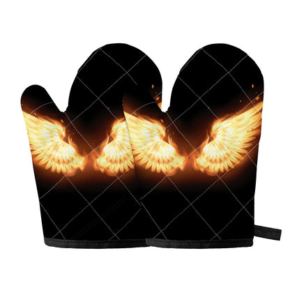 Flame Wings Print Oven Mitts