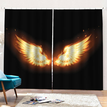 Flame Wings Print Pencil Pleat Curtains