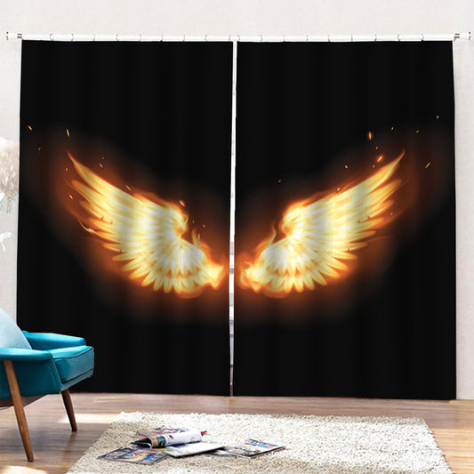 Flame Wings Print Pencil Pleat Curtains