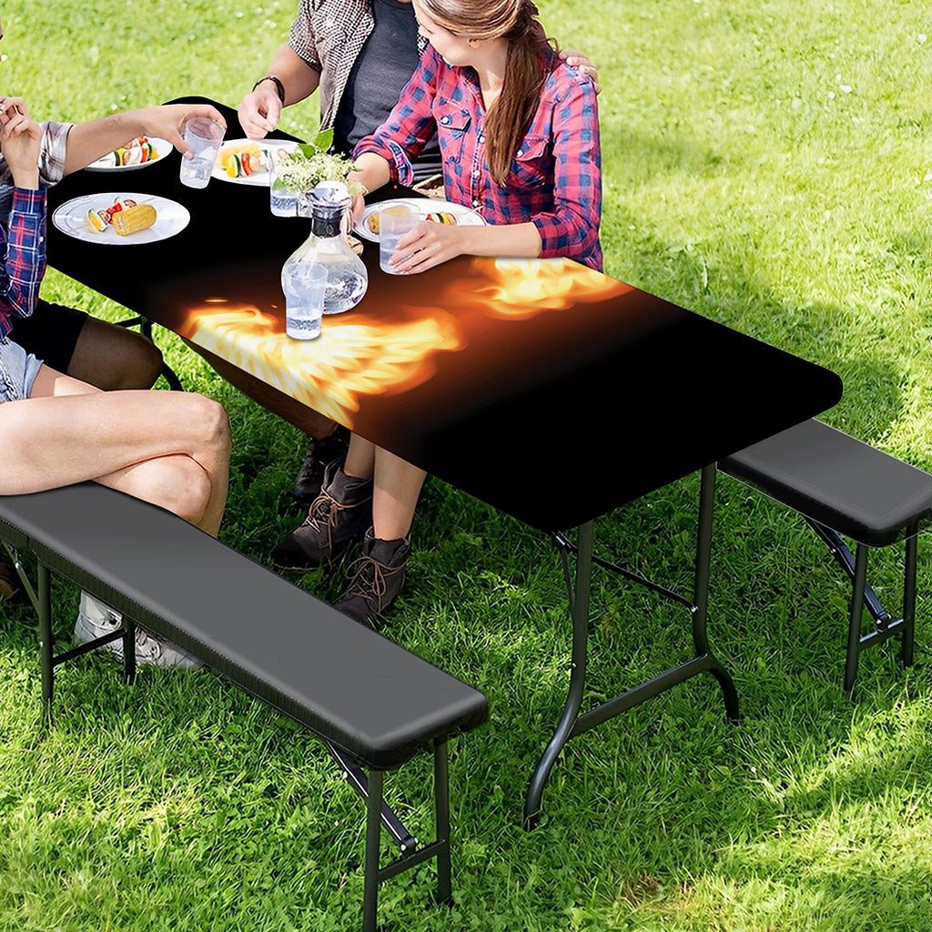 Flame Wings Print Picnic Table Cover