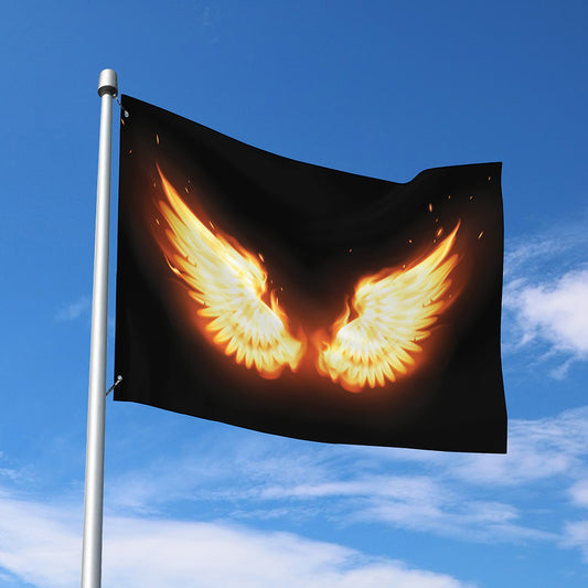 Flame Wings Print Polyester Flag