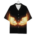 Flame Wings Print Rayon Hawaiian Shirt