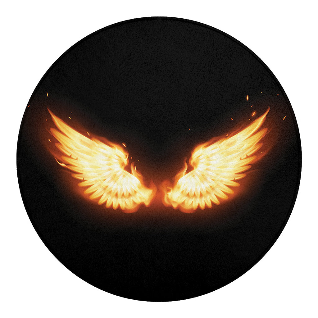 Flame Wings Print Round Blanket